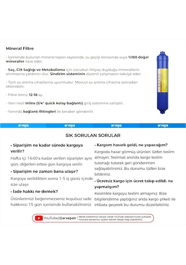 Su Arıtma Cihazı Mineral Filtre