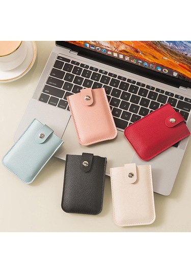 Shineyee Kırmızı Pu Deri Gizli Çekmeli Kartlık, 5 Kartlı Kapasite, Basmaklı Kilitli, Cep Boyutu, Kolay Taşınabilir Kart Saklama Kutusu