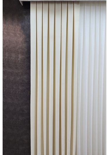 Mosso Fon Perde Düz Renk Krem