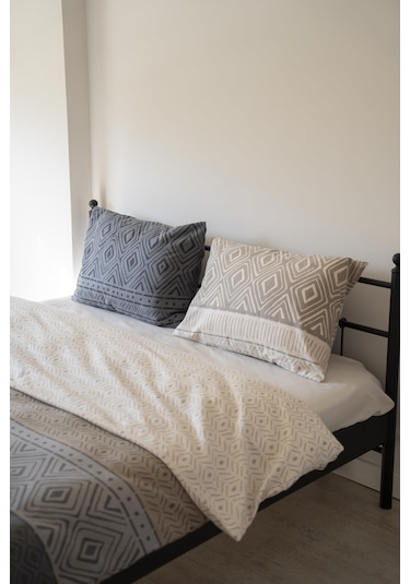 Cotton Collection Kışlık Pazen Çift Kişilik Nevresim Seti Artica Renkli