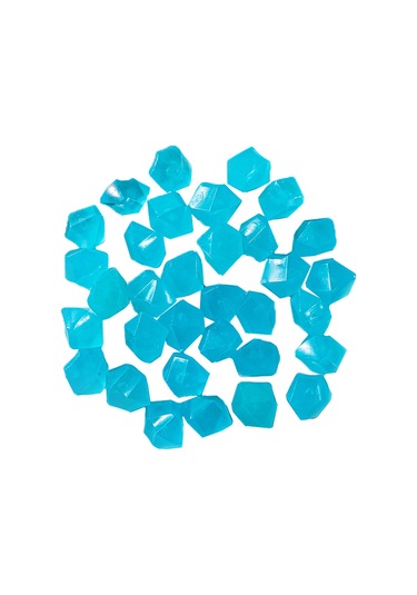 Ruicoo Akvaryum Bahçe Dekorasyonu Işıklı Resin Taşları - 200 Adet Mavi Mini Parlak Fluoresan Figür