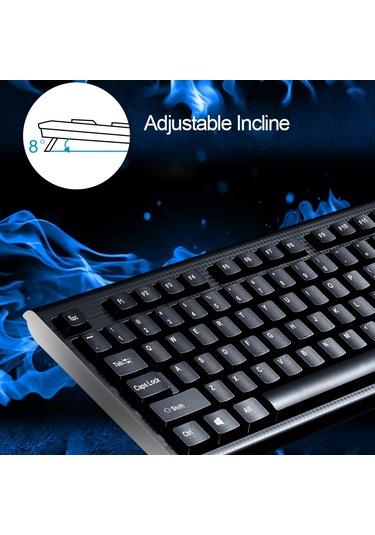 Chasing Leopard Q9 1600 Dpı Profesyonel Kablolu Izgara Doku Oyun Ofis Klavyesi Optik Fare Kiti Siyah Optik