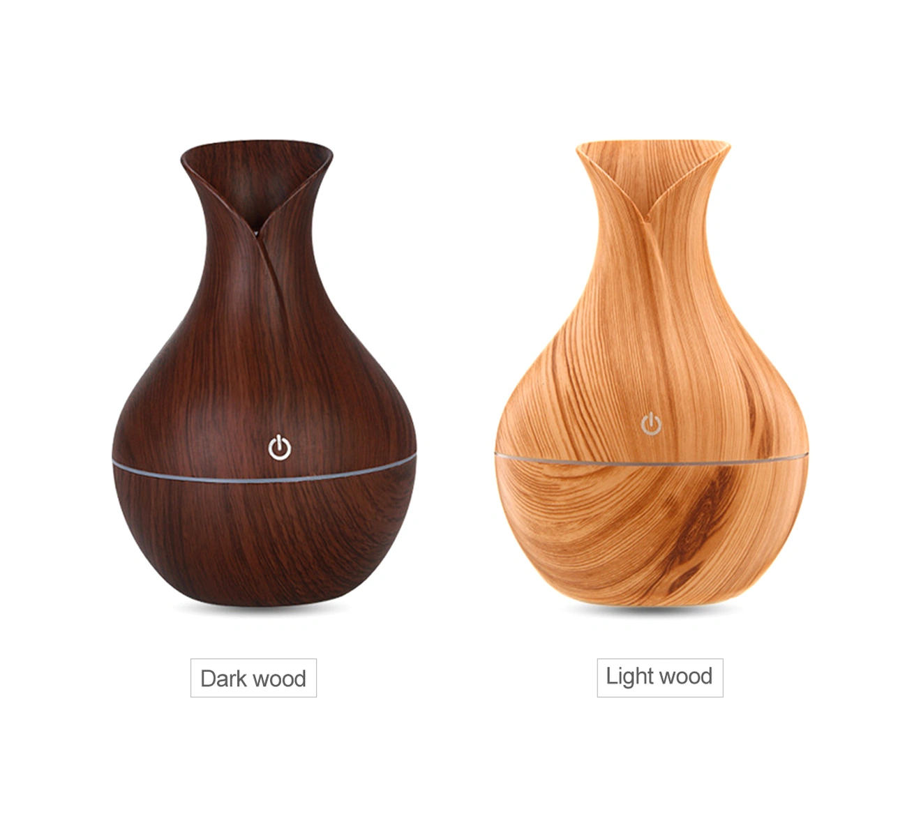 Youtek Ev İçin Sessiz Ultrasik Mikro Nemlendirici, Kumandalı Aromaterapi Makinesi, 130ml Su Kapasitesi, Aç-kullan Açık Ahşap Desenli