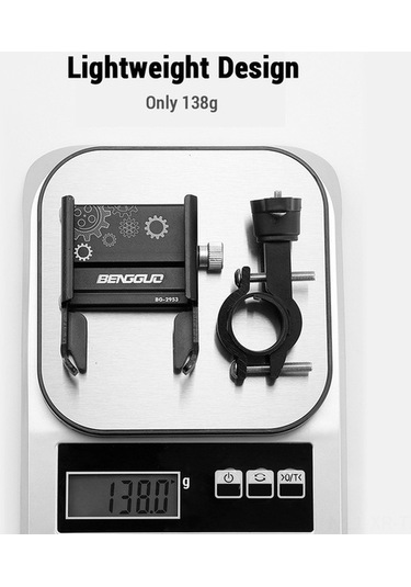 Moly Alüminyum Bisiklet Telefon Tutucu, Motor/navigasyon Stantı, Kolay Erişim, Siyah Model