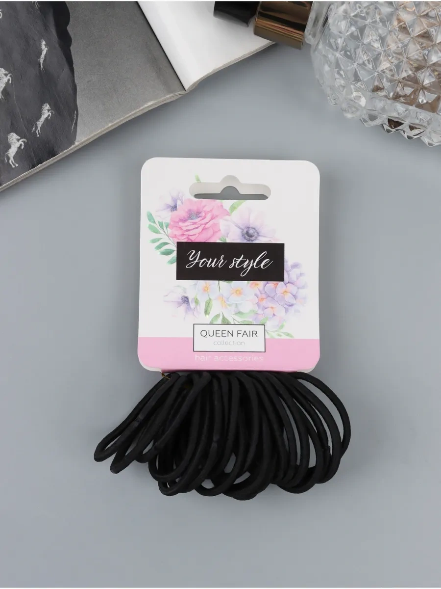 Queen Fair Siyah İnce Saç Lastikleri 20 Adet Tofi 12011829 Siyah