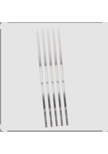 Krom İnce Yassı Şiş Kuşbaşı Şişi 6 Adet Uzunluk 45 Cm Eni 0.5cm