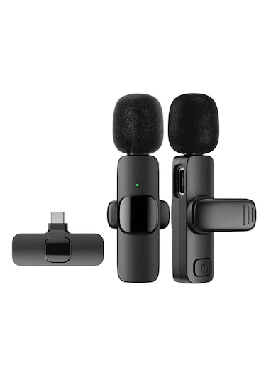 K9 Kablosuz Yaka Mikrofonu Lightning 2'li Mini Mikrofon