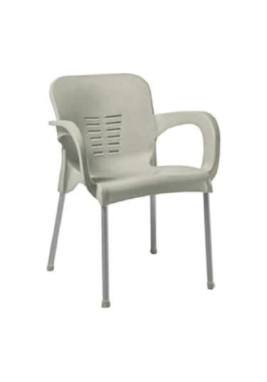 Sadikplastik 4 Adet Metal Ayaklı Eyfel Plastik Sandalye Beyaz