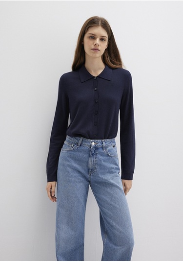 Mavi - Lacivert Triko Polo 1710700-89101 Lacivert