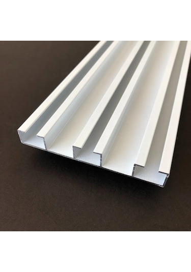 Üç Kanallı 210cm Alüminyum Beyaz Perde Rayı 80mm Kalın Üçlü Korniş Beyaz