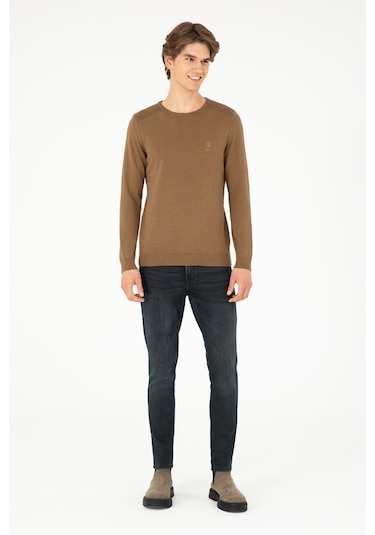 U.s. Polo Assn. Erkek Haki Melanj Kazak /triko 50288888-vr125 Haki Melanj