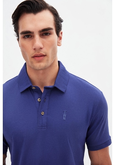 Twn Slim Fit Mor Pike Dokulu T-shirt 4ec146011784m M01