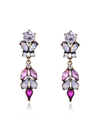 Waves And Pebbles Pembeli Küpe Pembe