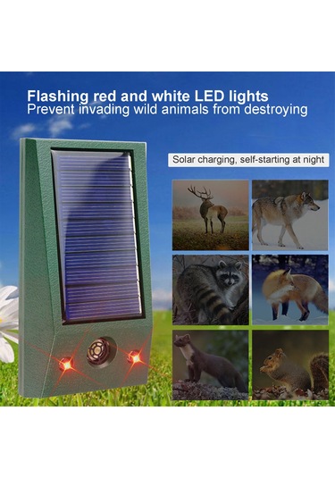 Skycity Sokağa Ve Kamp İçin Çok Fonksiyonlu Hayvan Kovucu - Ultrasonik Güneş Enerjili Led Su Geçirmez Alev Işıklı Fare Ve Yabani Hayvan Kovucu