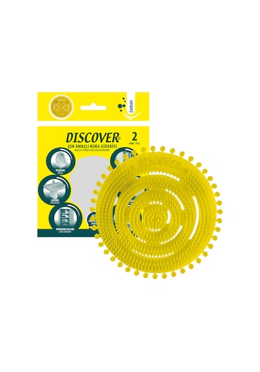 Discover Çok Amaçlı Koku Giderici - Pisuvar Disk - 2'li Paket - Lemon
