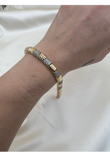 Çelik Zirkon Taşlı Ray Bileklik