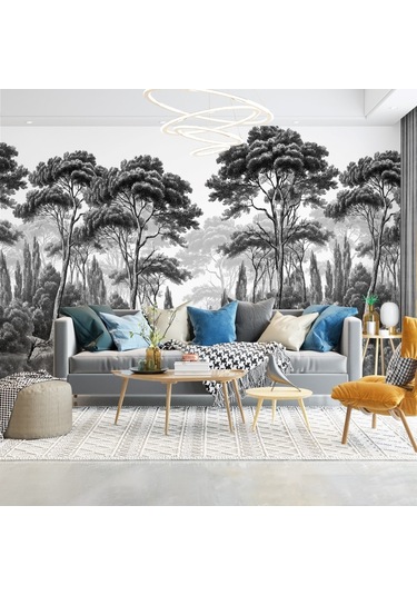 Çizim Orman Ağaçlar Duvar Kağıdı