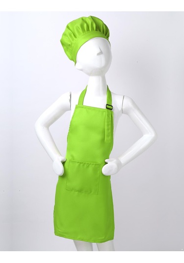 Yeşil Çocuk Mutfak Yemek Pişirme Ve Pişirme Giyim Önlük Ve Cepli Şef Şapka Seti Çocuk Aşçı Kostümü L Yeşil Çocuk Mutfak Yemek Pişirme Ve Pişirme Giyim Önlük Ve Cepli Şef Şapka Seti Çocuk Aşçı Kostümü L