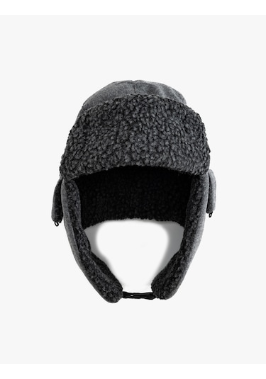 Koton Pilot Şapka İçi Suni Kürklü Gri 5wam40012aa Gri