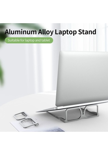Pazly Bilgisayar Standı Alüminyum Alaşım, Dizüstü Tablet Standı, Katlanır, Taşınabilir, Gri/siyah/gül Altını