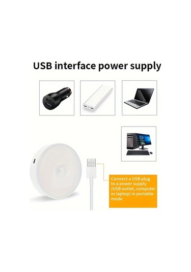 Tongdashop Amill 3lü Dairesel Manyetik Pır Duvak Lambası, Hareket Sensörlü, Beyaz Beyaz