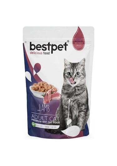 Bestpet Kuzu Etli Jelly Pouch Yetişkin Kedi Yaş Maması 85 G