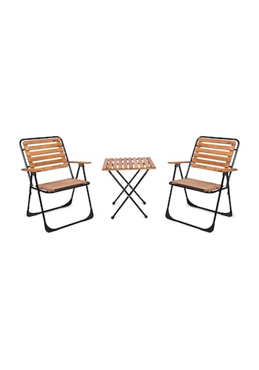 Bistro Set Metal Ayak 52x52 2 Katlanır 2 Sandalye 1 Katlanır Masa
