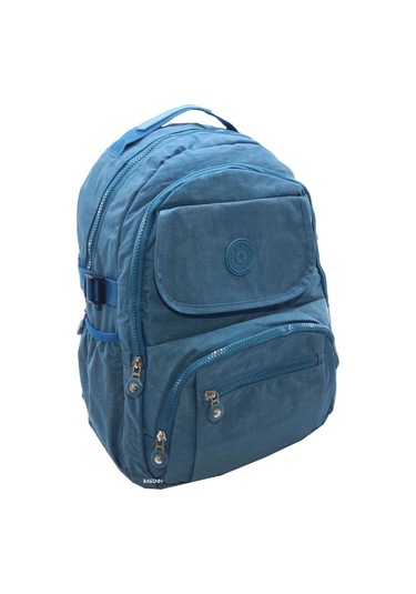 Baginn Kadın Sırt Çantası Çok Cepli Yağmur Geçirmez Hafif Kumaş Sırt Çantası Bordo Renk Mavi