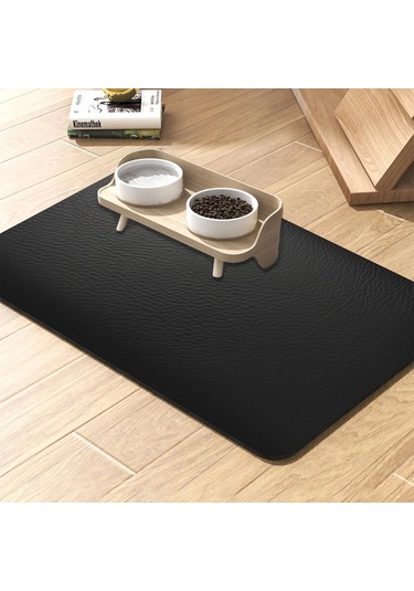 Matgo Pati Beslenme Matı Kaymaz Su Geçirmez Suni Deri Kedi Köpek Mama Paspası 40 x 60 CM