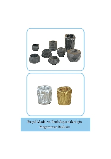 Mumluk Şamdan Tealight Mum Uyumlu Orta Erimiş Mum Model - Siyah