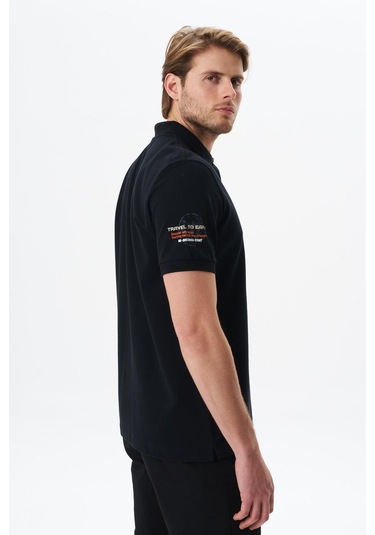 Arma Erkek Regular Fit Baskılı % 100 Pamuk Pike Polo Yaka Tişört Y29374355102 Siyah