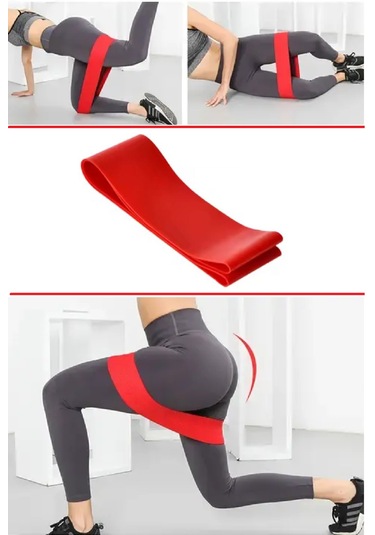 60 Cm Pilates Jimnastik Egzersiz Yoga Direnç Bandı Kırmızı - Ağı