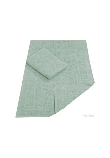 2 Li Banyo Ayak Havlusu %100 Pamuk 50x70 Cm Menesch Yeşil Çok Renkli
