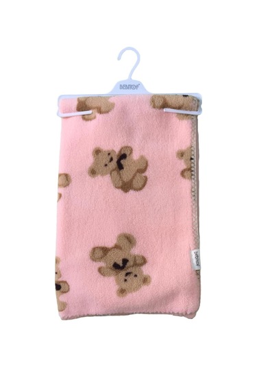 95076 Ayı Desenli Wellsoft Bebek Battaniyesi Ekru