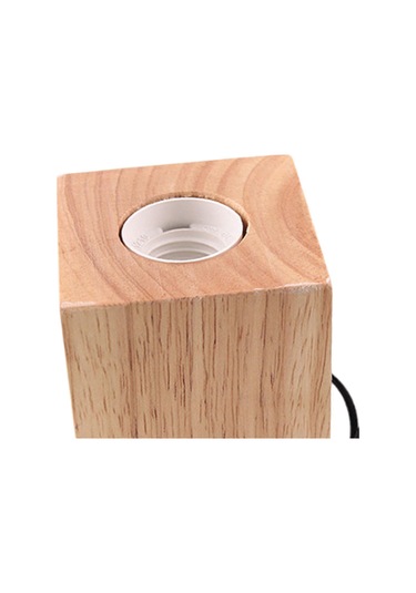 Retro Stil E27 Ahşap Tabanlı Masa Lambası Gece Prizi Tutucu 0007 Diğer