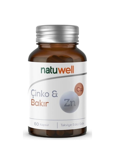 Natuwell Çinko Bakır Takviye Edici Gıda 60 Kapsül