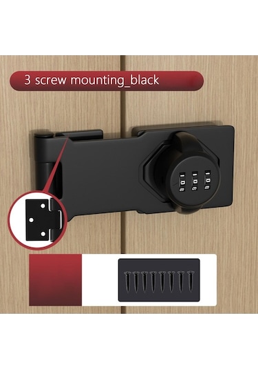 Besthome1 Suntek Dolap Kapı Kilidi - Ev Şifre Pet Üç-delikli Siyah