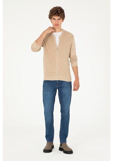 U.s. Polo Assn. Erkek Kum Melanj Hırka Triko 50293528-vr123 Kum