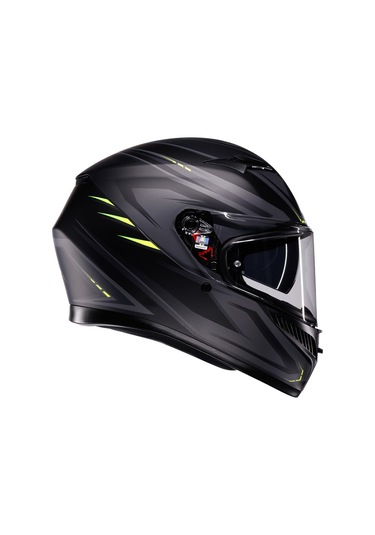Agv K3 Mplk Syth Kapalı Kask Mat Siyah Sarı
