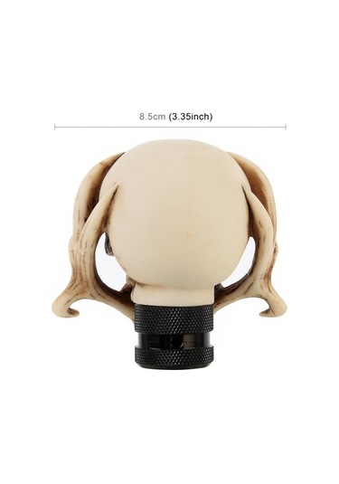 Wondernest Evrensel Araçlar İçin Kafatası Şekilli Çift Kafa Vites Topuzu - Manuel/otomatik Bej Bej