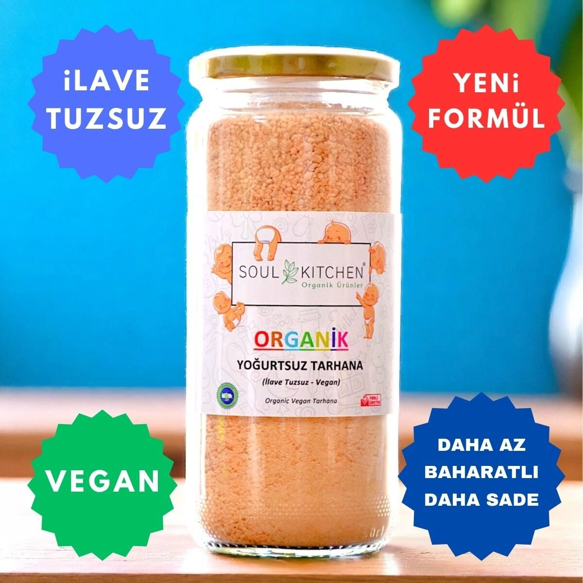 Soul Kitchen Organik Yoğurtsuz Tarhana Cam Vegan İlave Tuzsuz 350 G