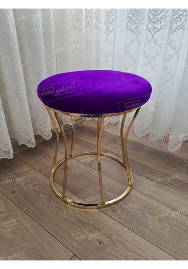 Kum Saati Düz Makyaj Pufu Gold Mor