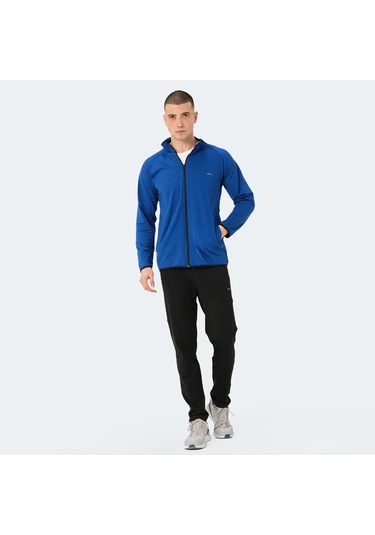 Slazenger ORRA IN Erkek Fermuarlı Dik Yaka Cepli Saks Mavi Eşofman Takımı