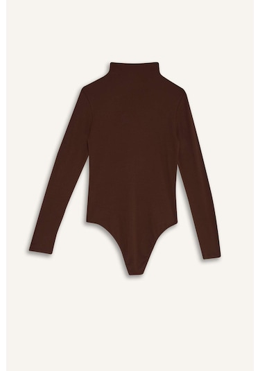 Defacto Yarım Balıkçı Yaka Modal Çıtçıtlı Body G1733ax25wnbn341 Kahve