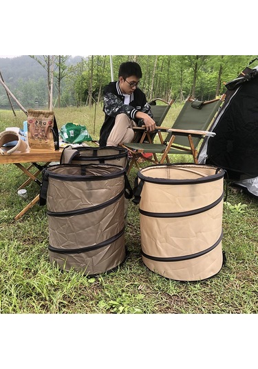 Yuntech01 Dış Mekan Taşınabilir Çöp Kutusu - Kamp, Bahçe, Bahçe Çöpü İçin Katlanabilir, Dayanıklı Malzeme, M Boy Koyu Yeşil, M Kelepçe