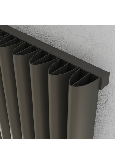 Lojimax Alüminyum Dekoratif Radyatör Albite 600x600mm 11 Dilim Dokulu Siyah 1331 W Yüksek Isıl Güç