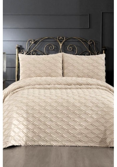 Prestij Puffy Yakut Çift Kişilik Yatak Örtüsü, Pike Örtüsü-kahve Kahve