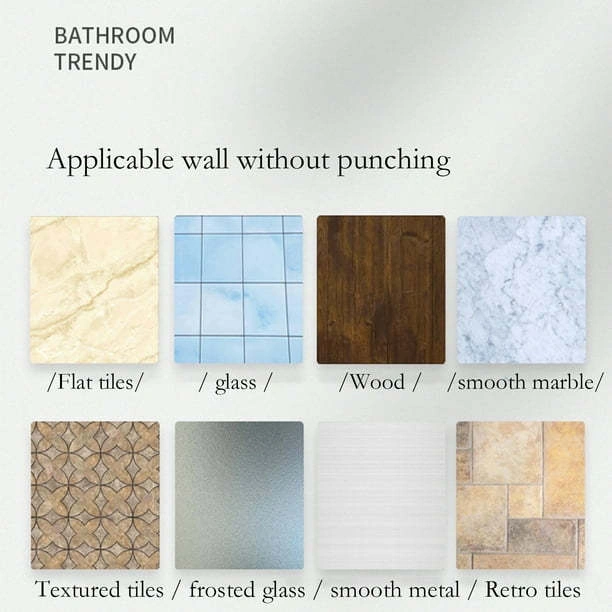 Yunboo Siyah Uzay Alüminyum Duvar Rakusu - Delme Yok Kurulum, Kuru Tutma, Mutfak/banyo Çok Amaçlı Depolama Siyah