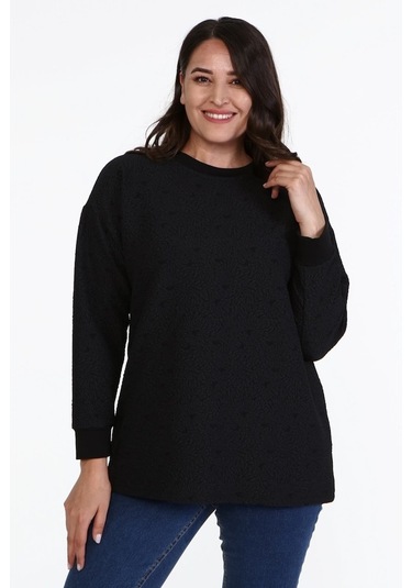 Jakarlı Bisiklet Yaka Sweatshirt