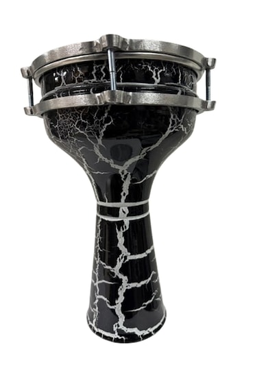 Vatan Darbuka 5 Numara Çatlak Boyalı Siyah - Beyaz Desenli